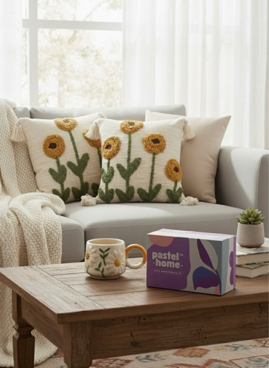Sunflower combo (Cushion Covers + Mug)