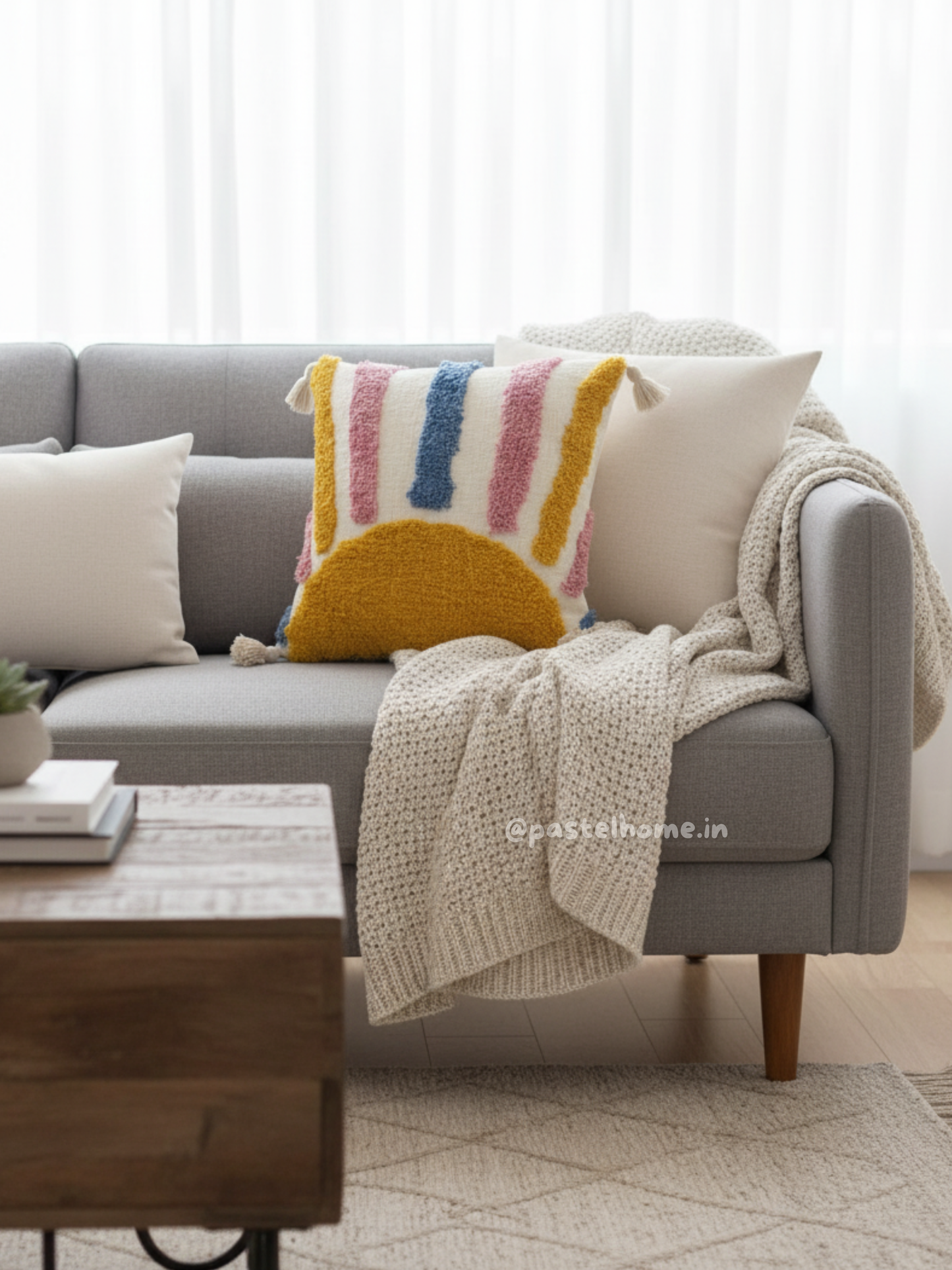 Half Sun Tufted Cushion Cover