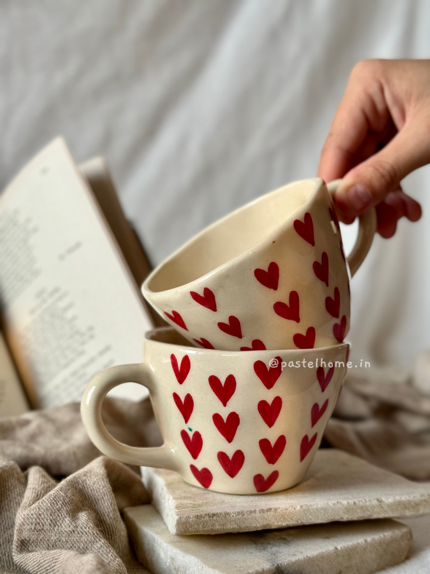 Handpainted Ceramic Heart Mug