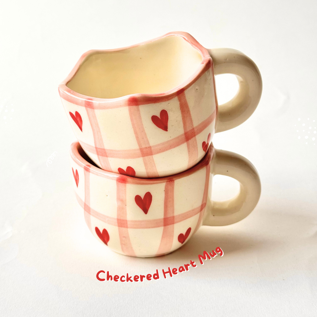 Checkered Heart Mug Recrafted