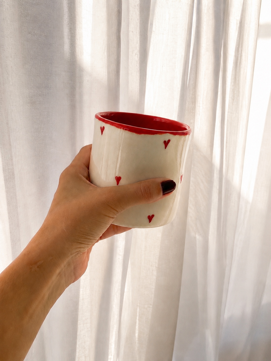 Heart painted Ceramic Glass