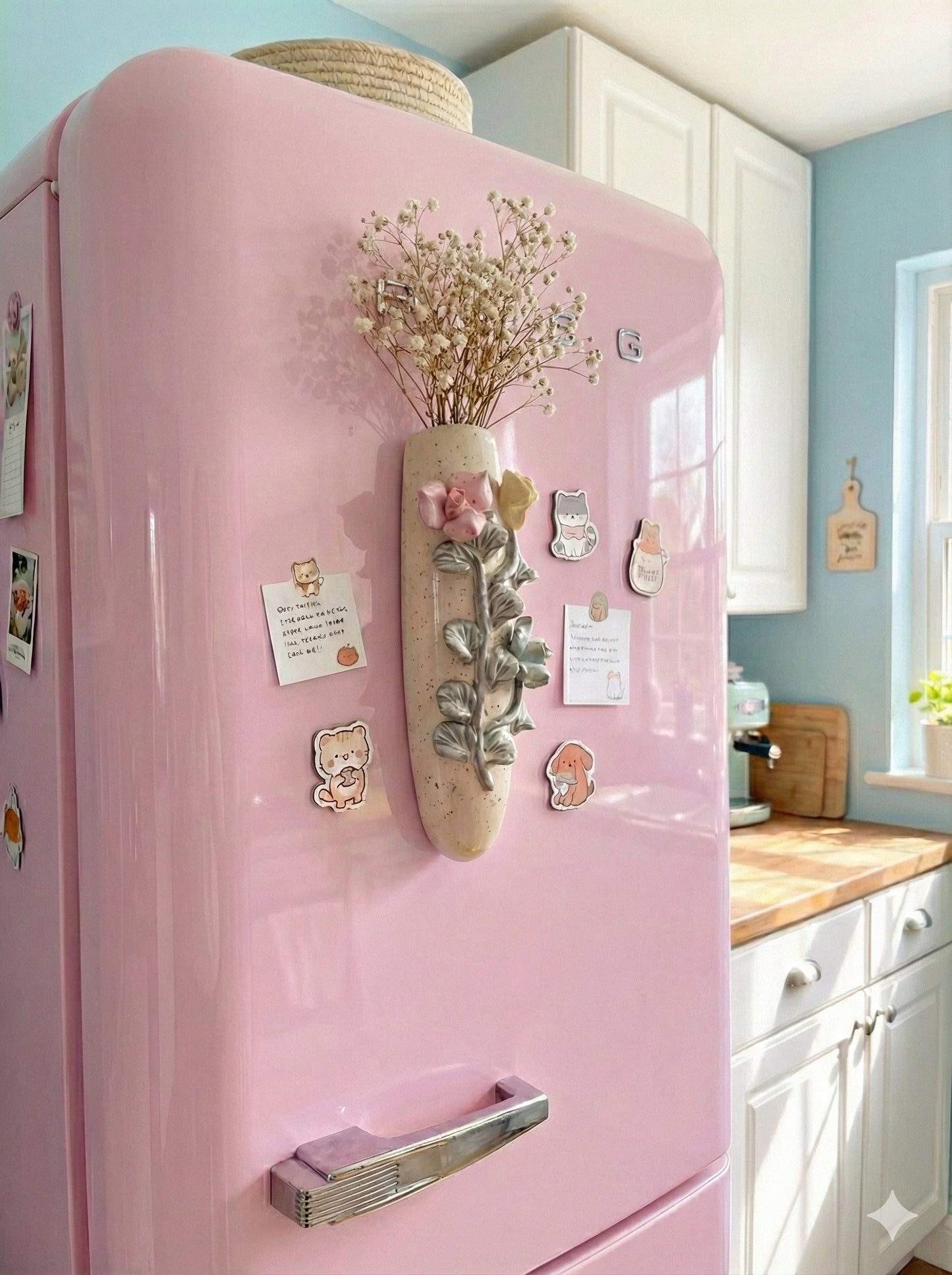 Pastel Flower Fridge Magnet Vase