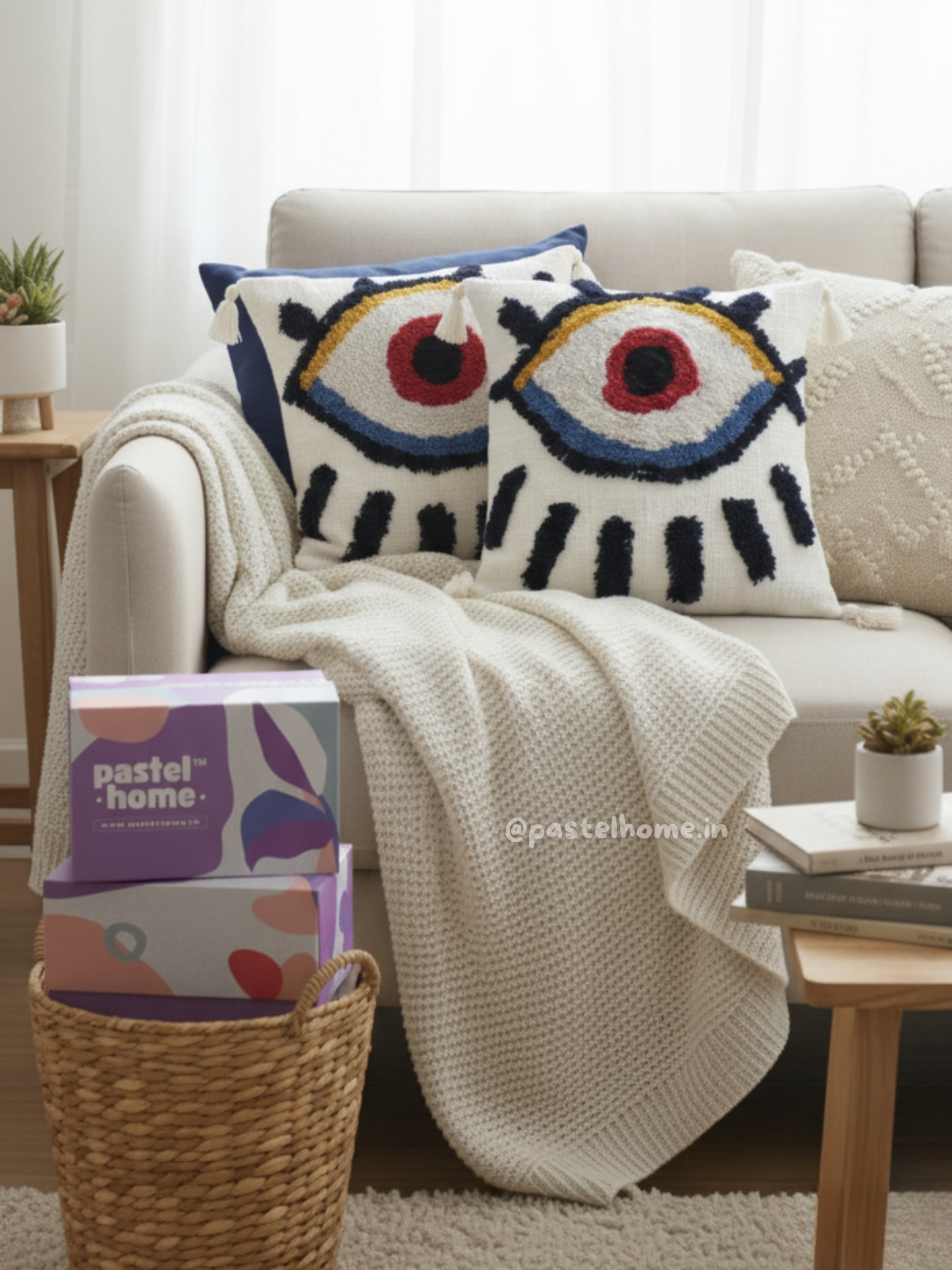 Evil Eye Tufted Cushion Cover
