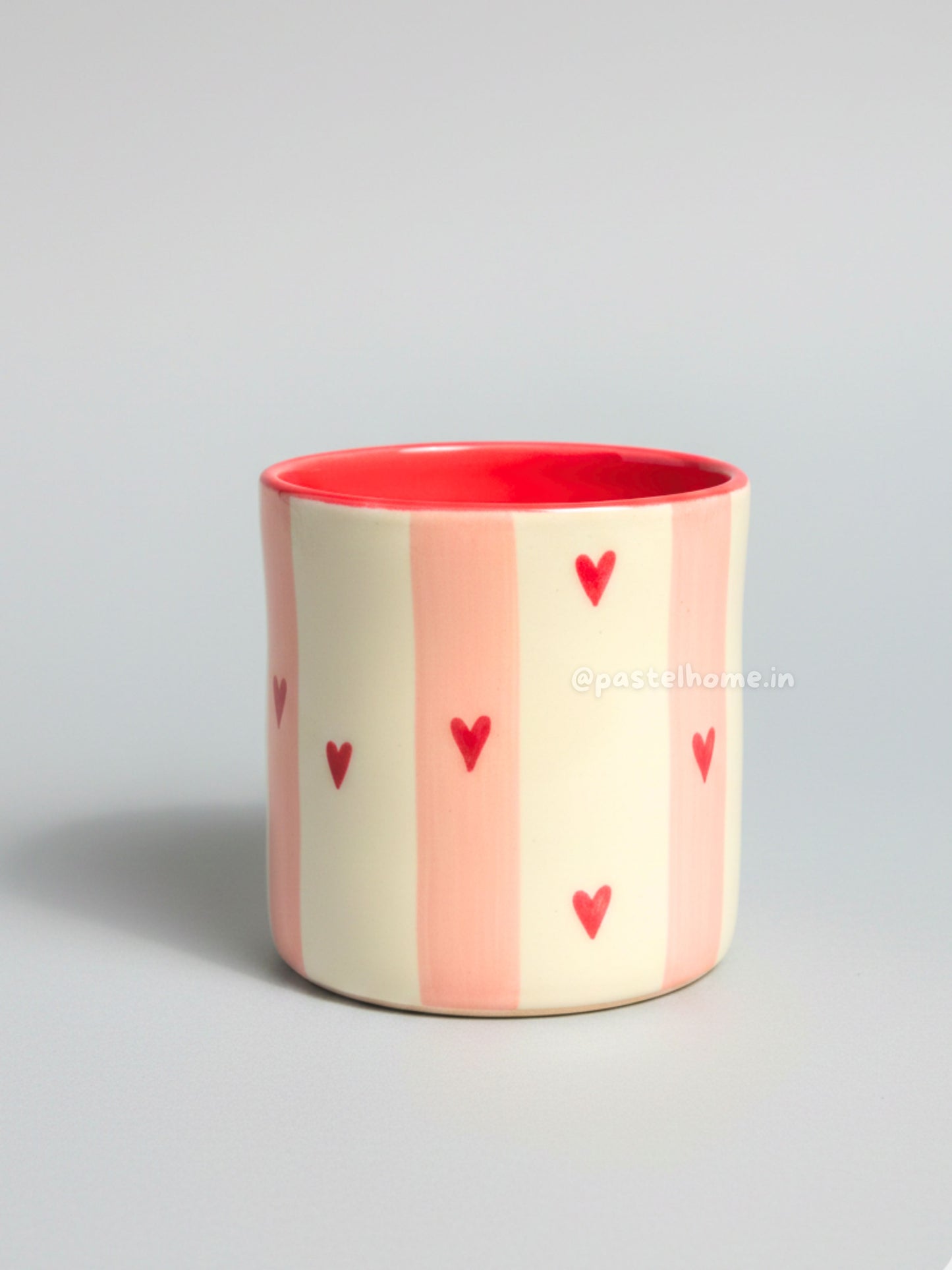 Checkered Heart painted Ceramic Glass