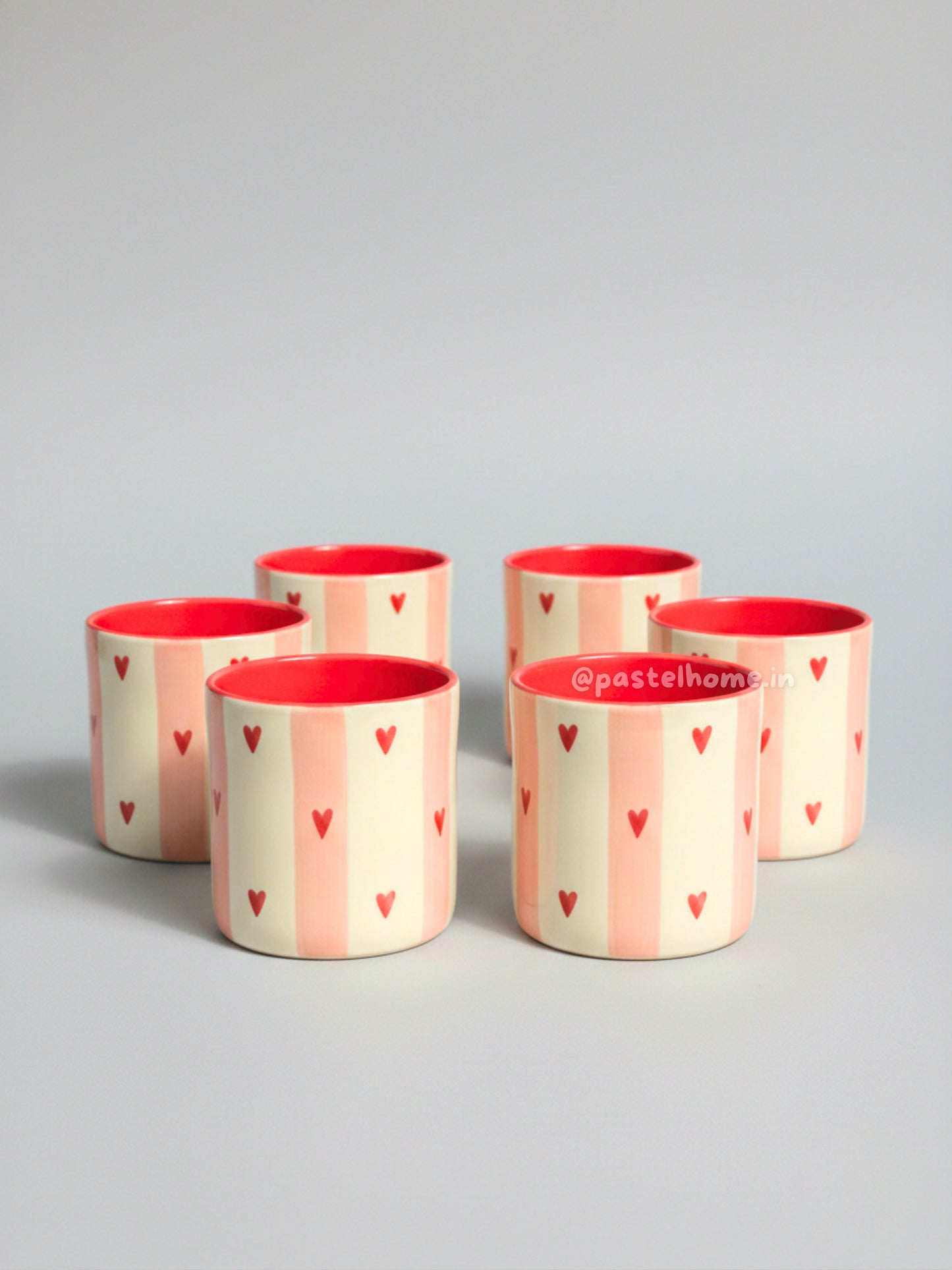 Checkered Heart painted Ceramic Glass