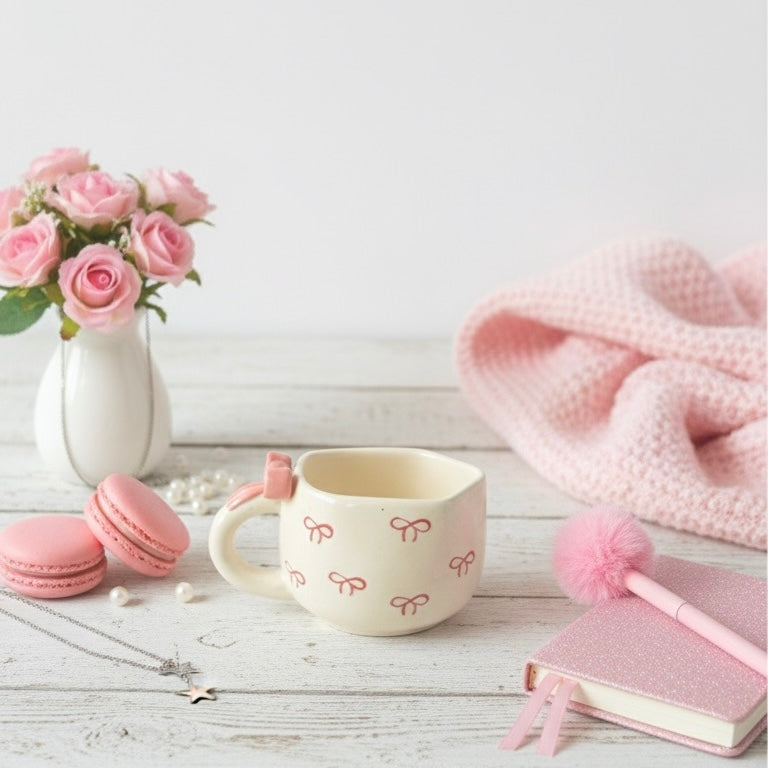 Adore Pink Bow Mug