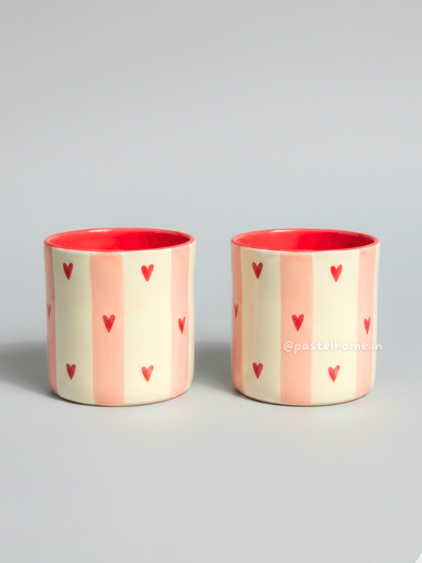 Checkered Heart painted Ceramic Glass