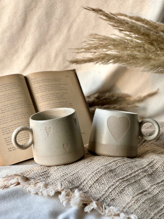 Minimal Beige heart Mug 🤎