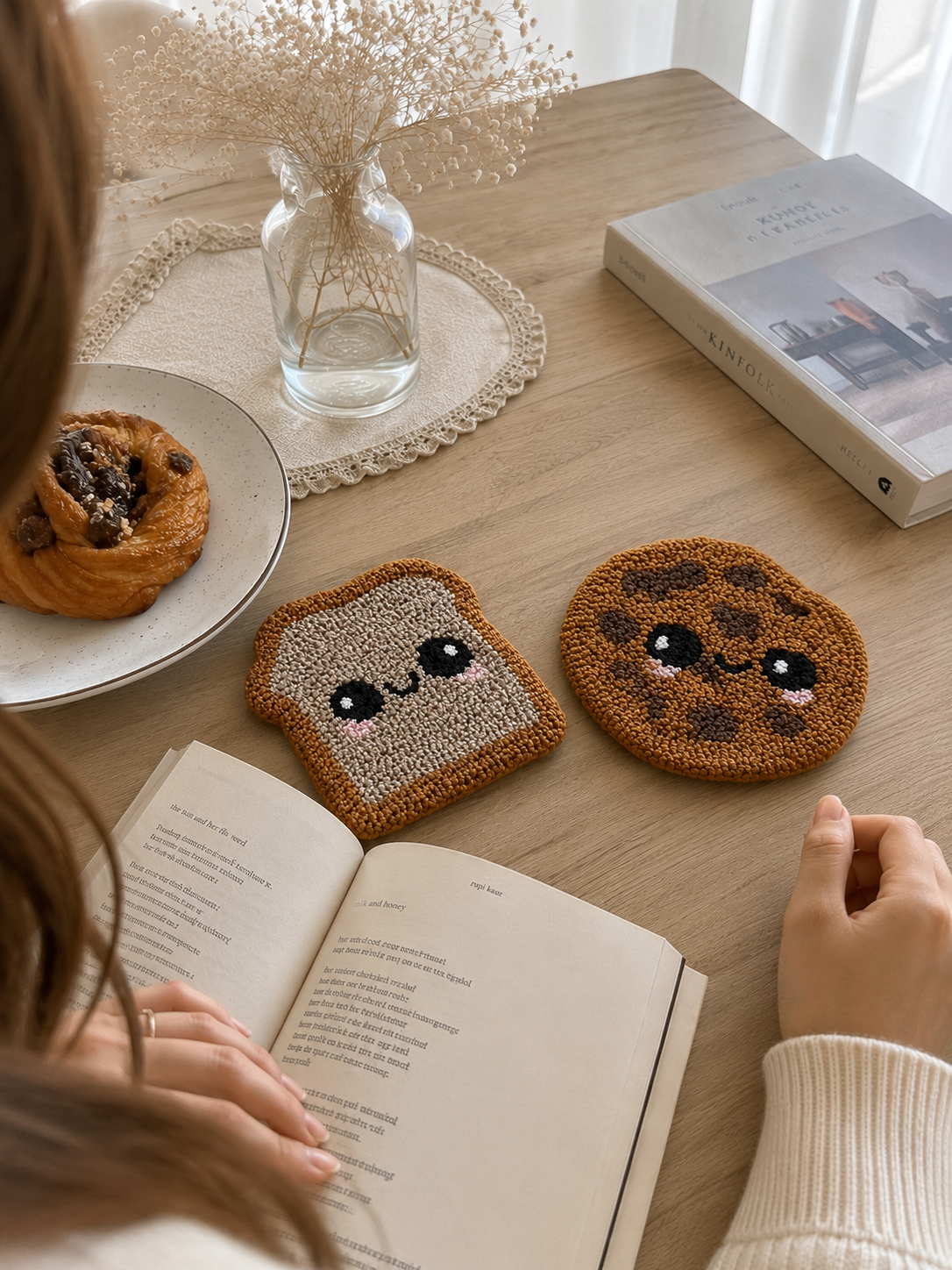 Bread & Cookie Best Friends forever Mug Rug- set of 2