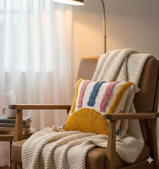 Half Sun Tufted Cushion Cover
