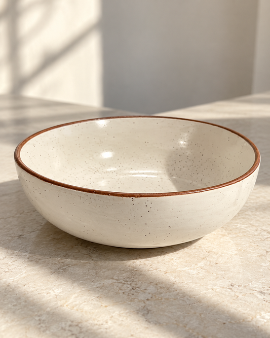 White speckled Salad/Breakfast Bowl - Large
