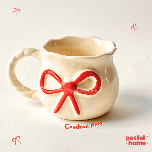 Red Bow cauldron mug