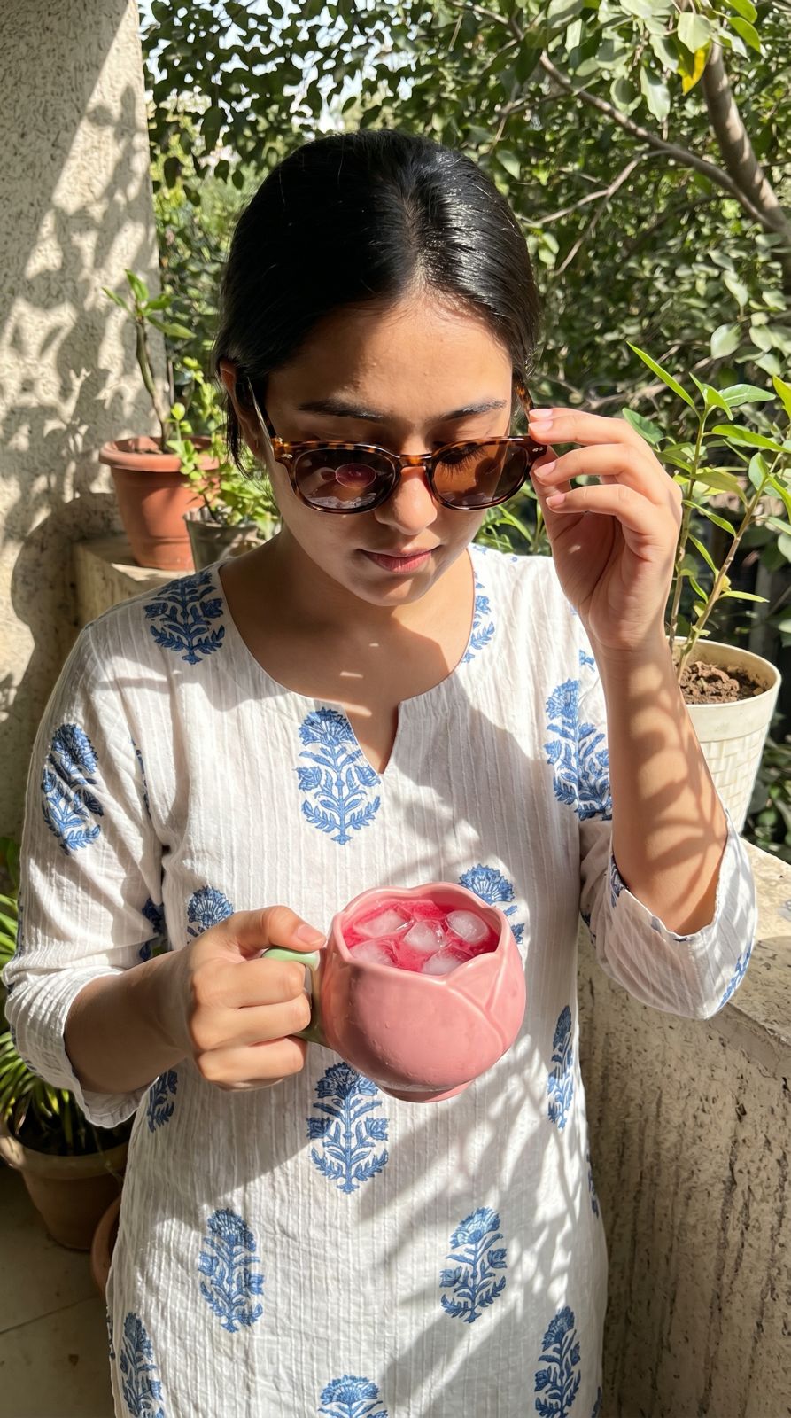 Pink Tulip shape Mug