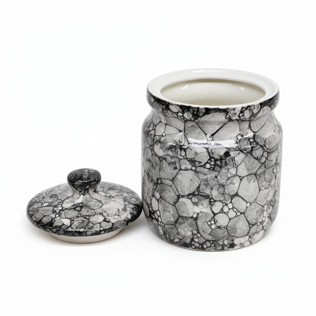 Black Marble Ceramic Pickle Jar - 1200 ml - home lifestyle view