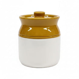 Classic Brown and White Ceramic Pickle Jar - 1000 ml - product view