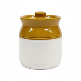 Classic Brown and White Ceramic Pickle Jar - 500 ml - product view