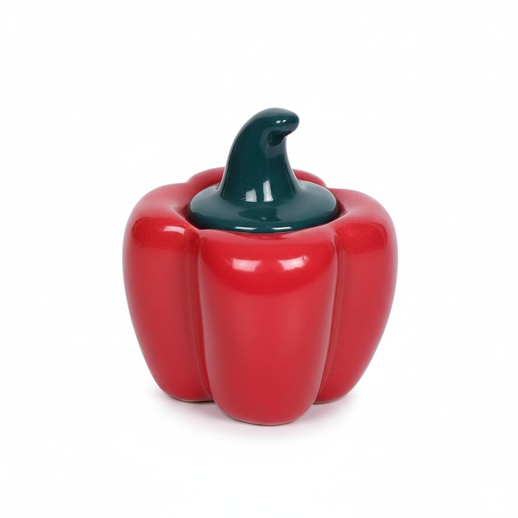 Red Capsicum Ceramic Pickle Jar - 500 ml - product view