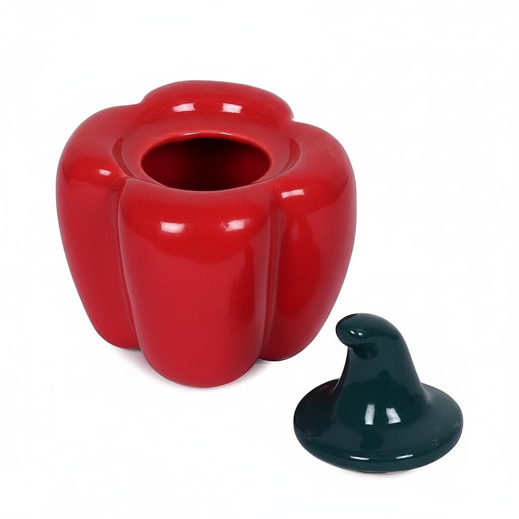 Red Capsicum Ceramic Pickle Jar - 500 ml - home lifestyle view