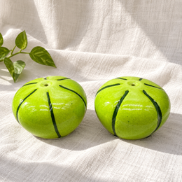Melon Ceramic Salt and Pepper Shakers - Set of 2 - product view