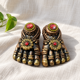 Antique Gold Lakshmi Charan - Pair - product view