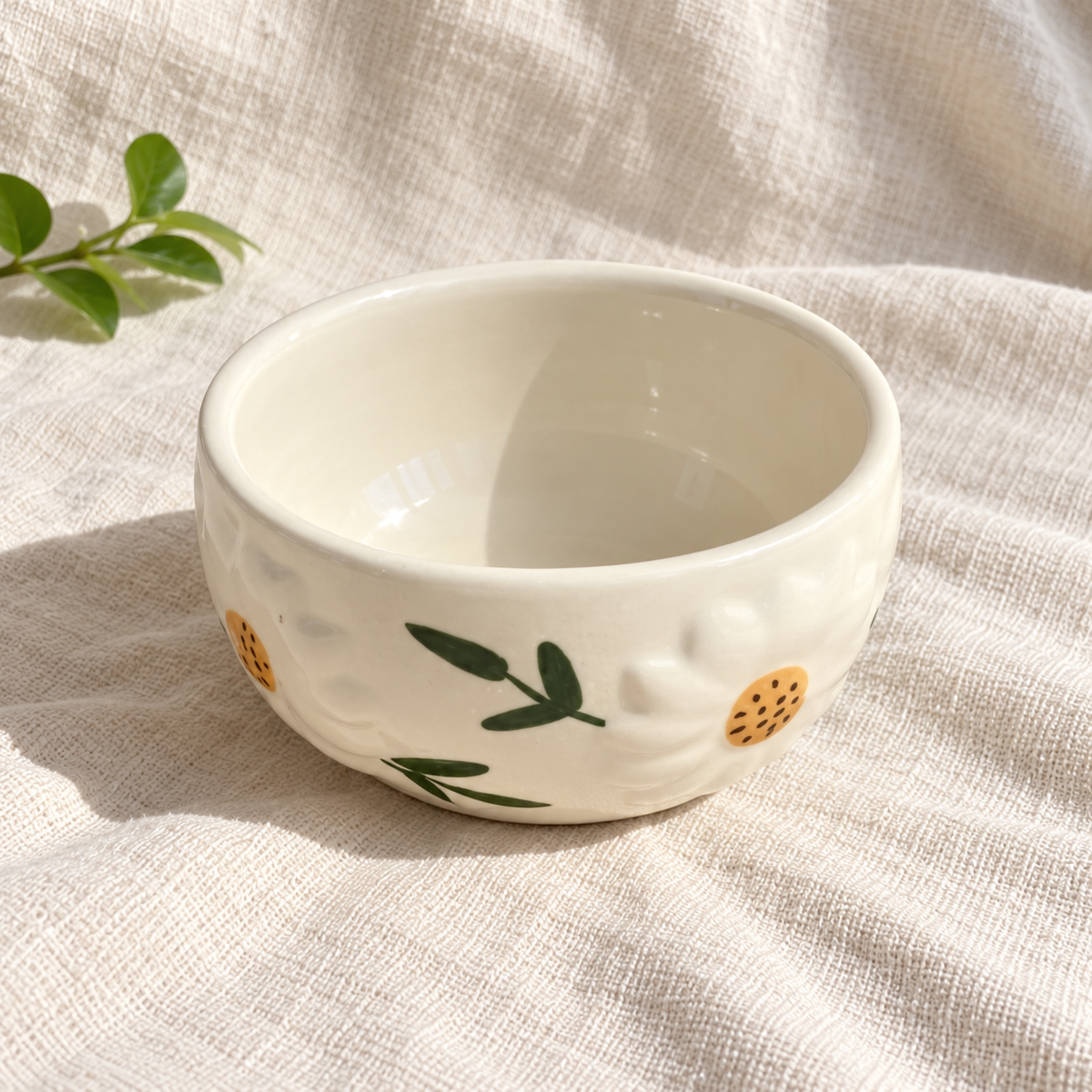 Sunflower Ceramic Serving Bowl - 350 ml - product view