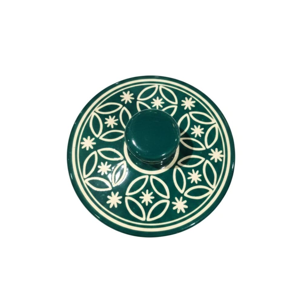 Teal Green Floral Ceramic Storage Jar - additional product view