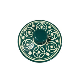Teal Green Floral Ceramic Storage Jar - additional product view