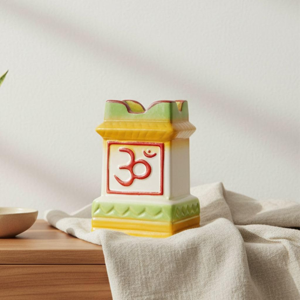 Hand-Painted Tulsi Ceramic Planter - home lifestyle view