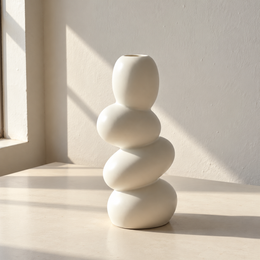 Stacked Stone Sculptural Ceramic Vase - additional product view