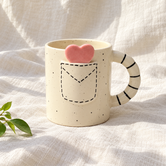 Pocket Heart Ceramic Mug - product view