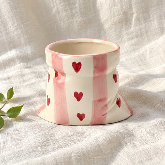 Pink Heart Ceramic Tumbler - product view