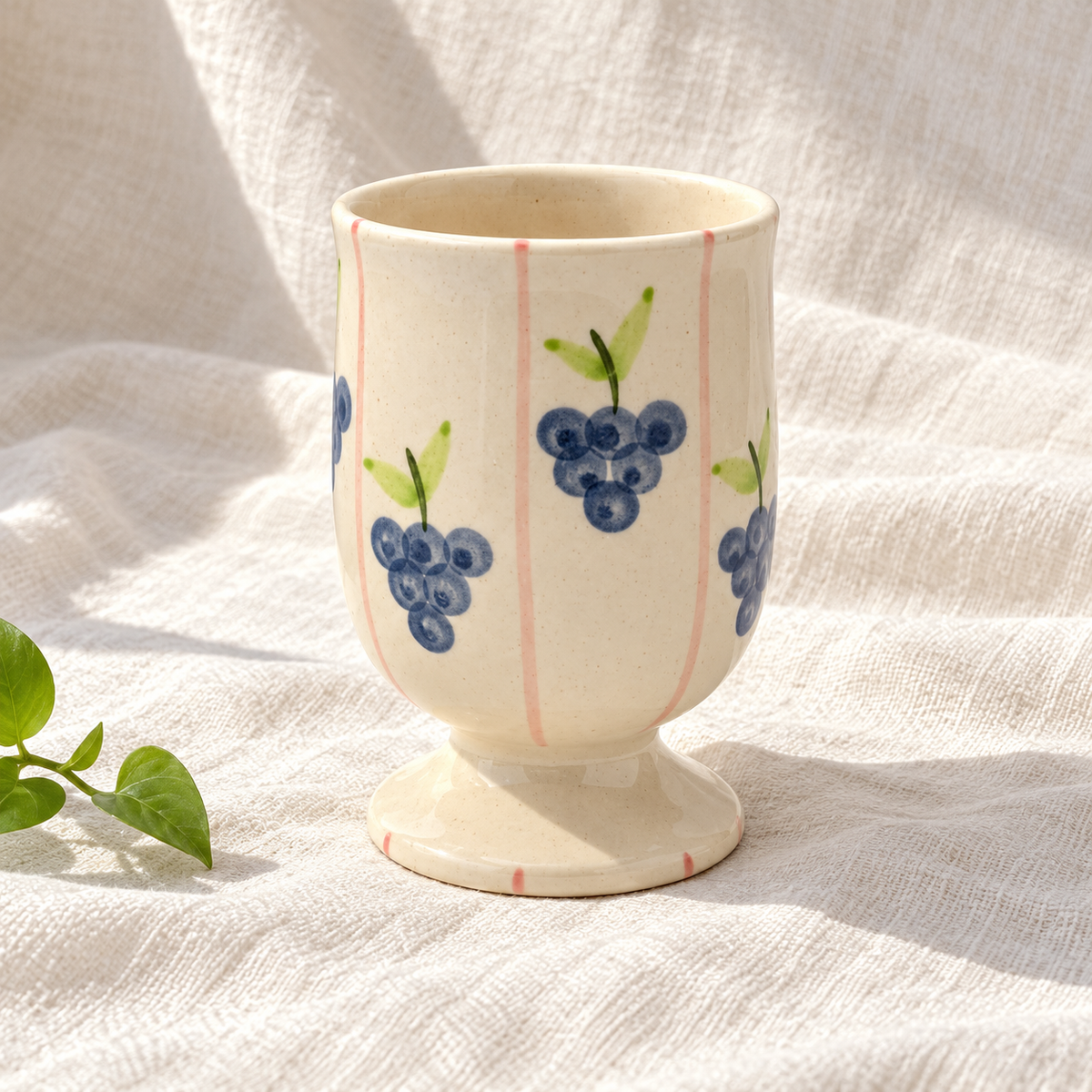 Blue Berry Ceramic Goblet - product view