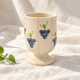 Blue Berry Ceramic Goblet - product view