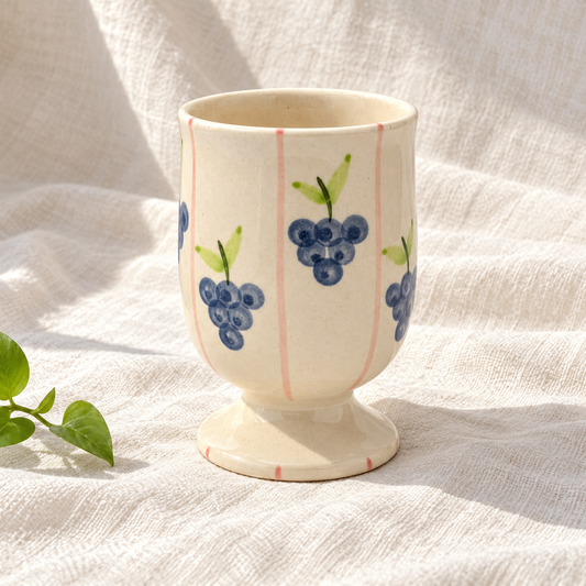 Blue Berry Ceramic Goblet - product view