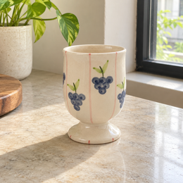 Blue Berry Ceramic Goblet - home lifestyle view