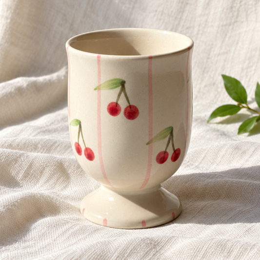 Cherry Pop Ceramic Goblet - product view
