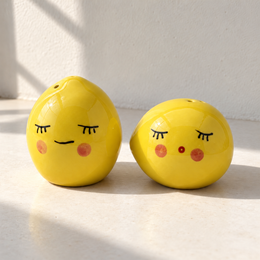 Smiley Ceramic Salt and Pepper Shakers - Set of 2 - additional product view