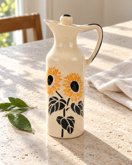 Mini Sunflower Ceramic Oil Dispenser — sunlit table