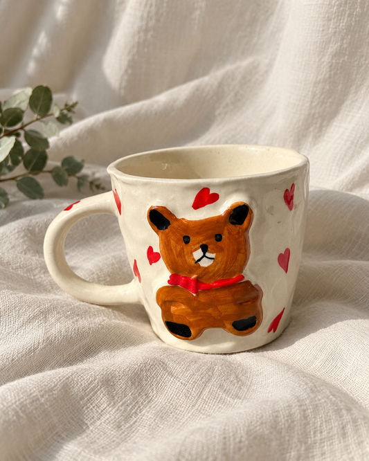 Ted in Love Mug — off-white drape