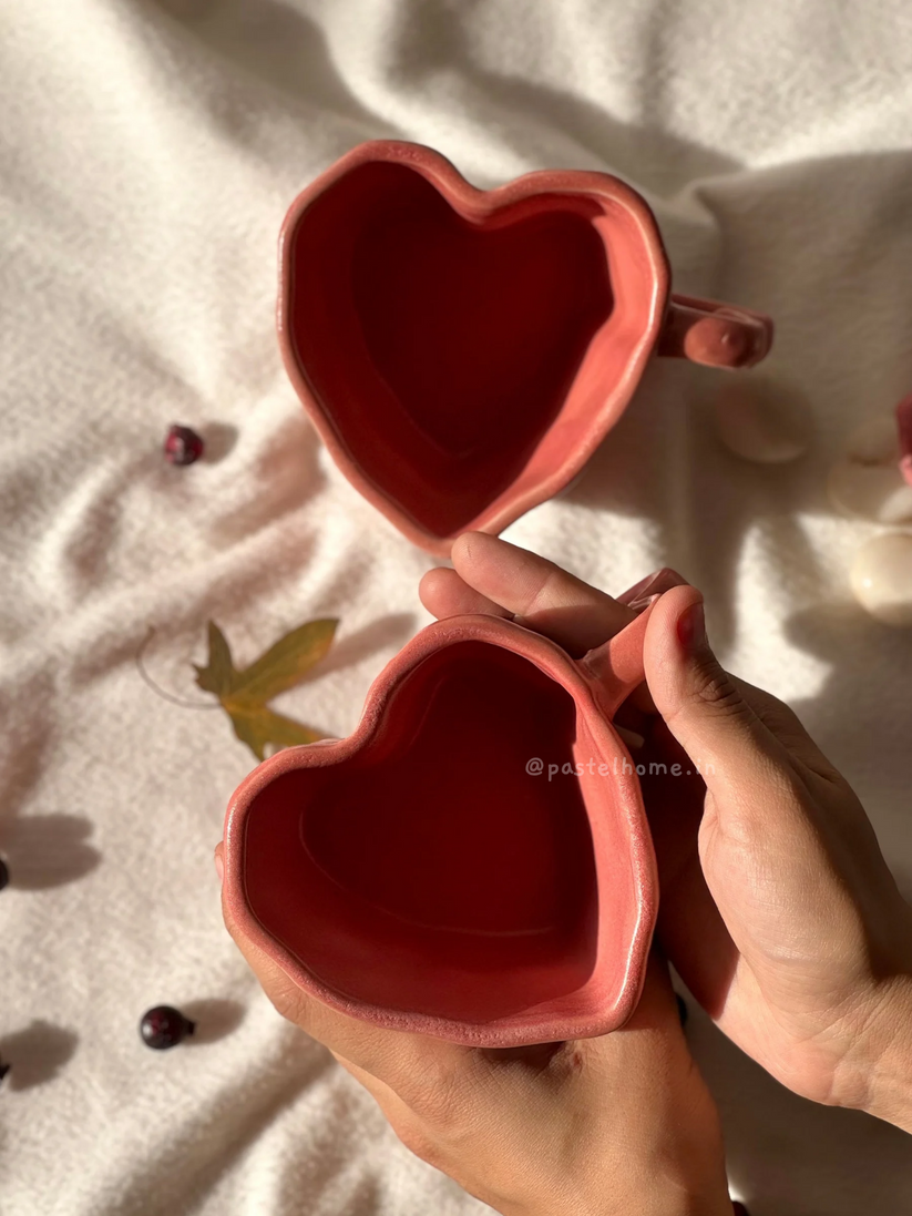 Peach Heart Ceramic Mug - Elegant Pink Design main image 1